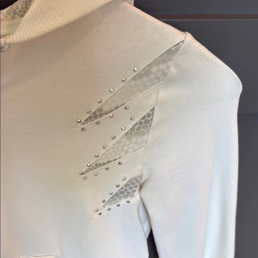 BEBE Sport White Cropped Fullzip Hoodie - Picture 2 of 5
